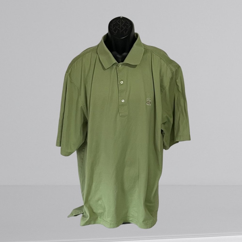 Fairway & Greene SS Golf Shirt,  Solid Green w/ Emblem, XL. (081521-1)